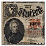 1907 $5.00 Legal Tender Woodchopper VF-20 PMG (Fr#91)
