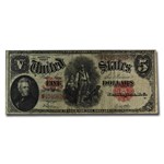 1907 $5.00 Legal Tender Woodchopper VF-25 PMG (Fr#91)