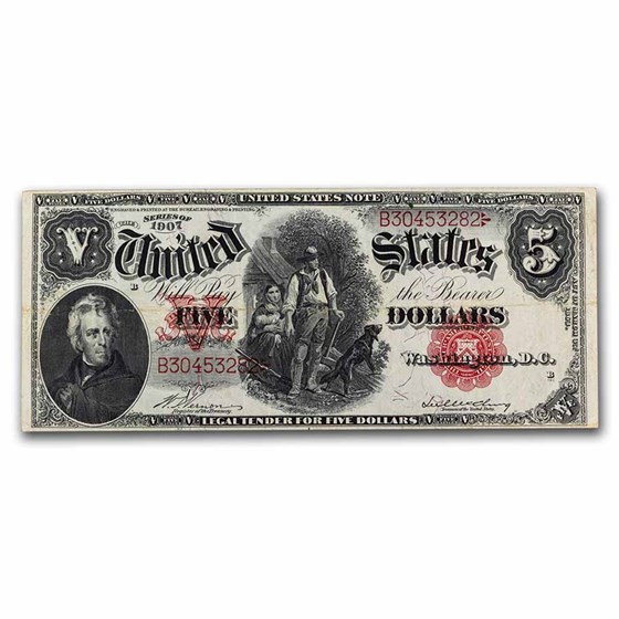 1907 $5.00 Legal Tender Woodchopper VF (Fr#84) 1907 $5.00 Legal Tender Woodchopper VF (Fr#84)