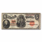1907 $5 Legal Tender Woodchopper Fine (Fr#91) PCBLIC