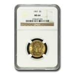 1907 $5 Liberty Gold Half Eagle MS-64 NGC