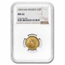 1907/6 Mexico Gold 5 Pesos MS-62 NGC