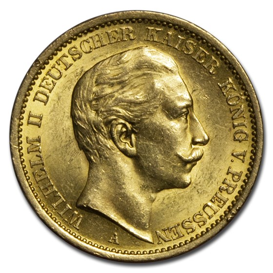 1907-A Germany Gold 20 Marks Prussia Wilhelm II BU 1907-A Germany Gold 20 Marks Prussia Wilhelm II BU
