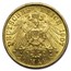 1907-A Germany Gold 20 Marks Prussia Wilhelm II BU