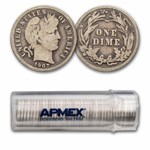 1907 Barber Dime 50-Coin Roll Avg Circ