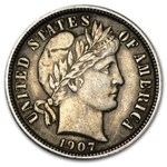 1907 Barber Dime AU