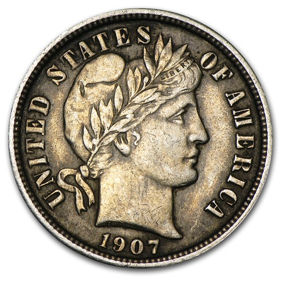 1907 Barber Dime AU 1907 Barber Dime AU