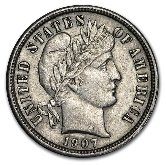 1907 Barber Dime BU 1907 Barber Dime BU