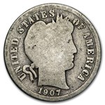 1907 Barber Dime Good/VG