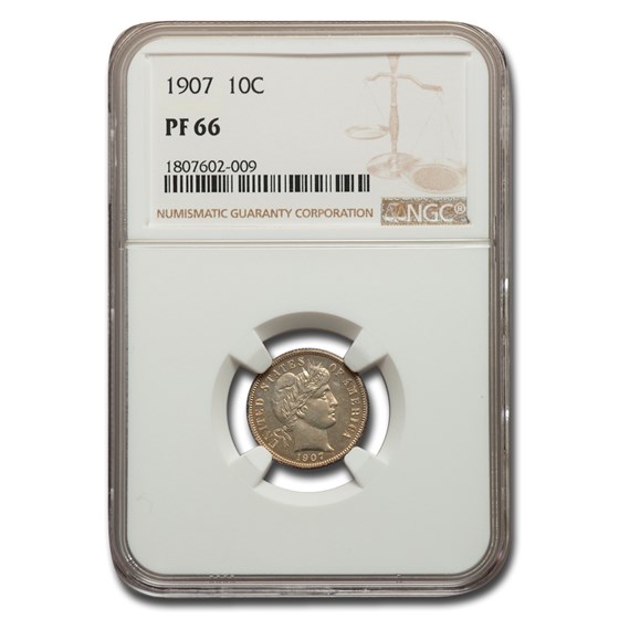 1907 Barber Dime PF-66 NGC 1907 Barber Dime PF-66 NGC