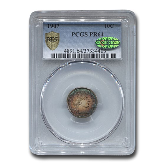 1907 Barber Dime PR-64 PCGS CAC 1907 Barber Dime PR-64 PCGS CAC