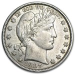 1907 Barber Half Dollar AU