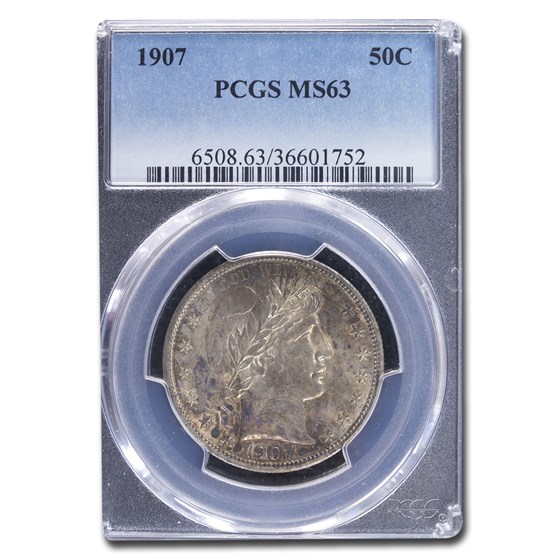 1907 Barber Half Dollar MS-63 PCGS 1907 Barber Half Dollar MS-63 PCGS