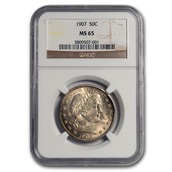 1907 Barber Half Dollar MS-65 NGC 1907 Barber Half Dollar MS-65 NGC