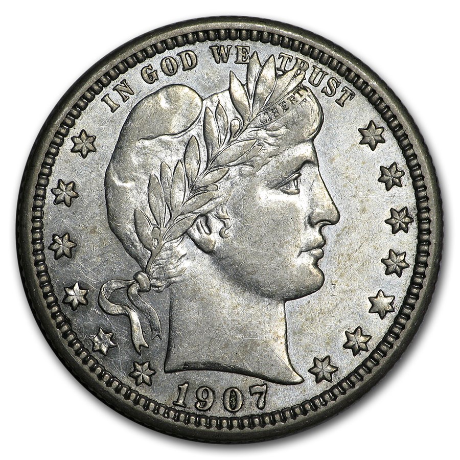 1907 Barber Quarter AU