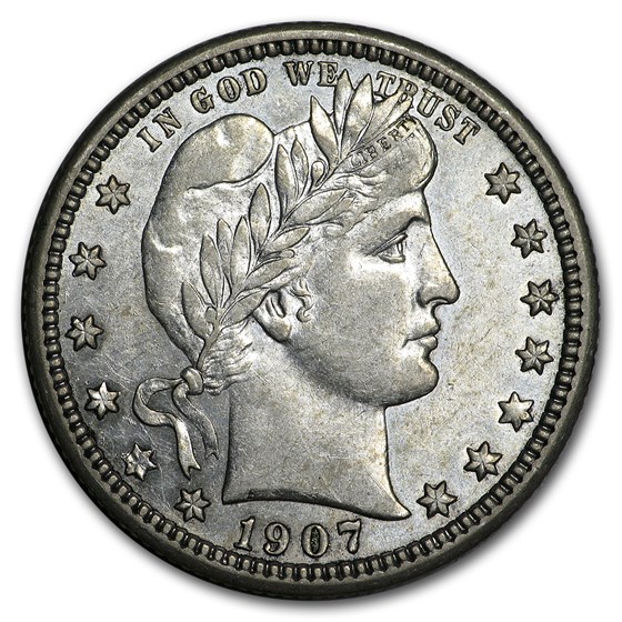 1907 Barber Quarter AU 1907 Barber Quarter AU