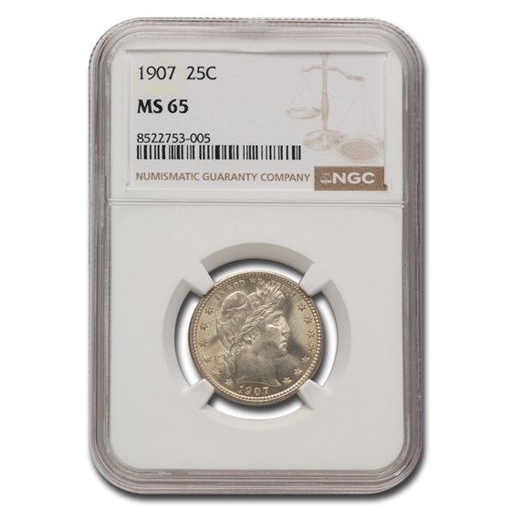 1907 Barber Quarter MS-65 NGC 1907 Barber Quarter MS-65 NGC