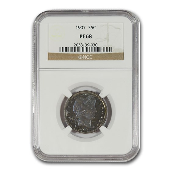 1907 Barber Quarter PF-68 NGC 1907 Barber Quarter PF-68 NGC