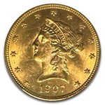 1907-D $10 Liberty Gold Eagle MS-63 PCGS