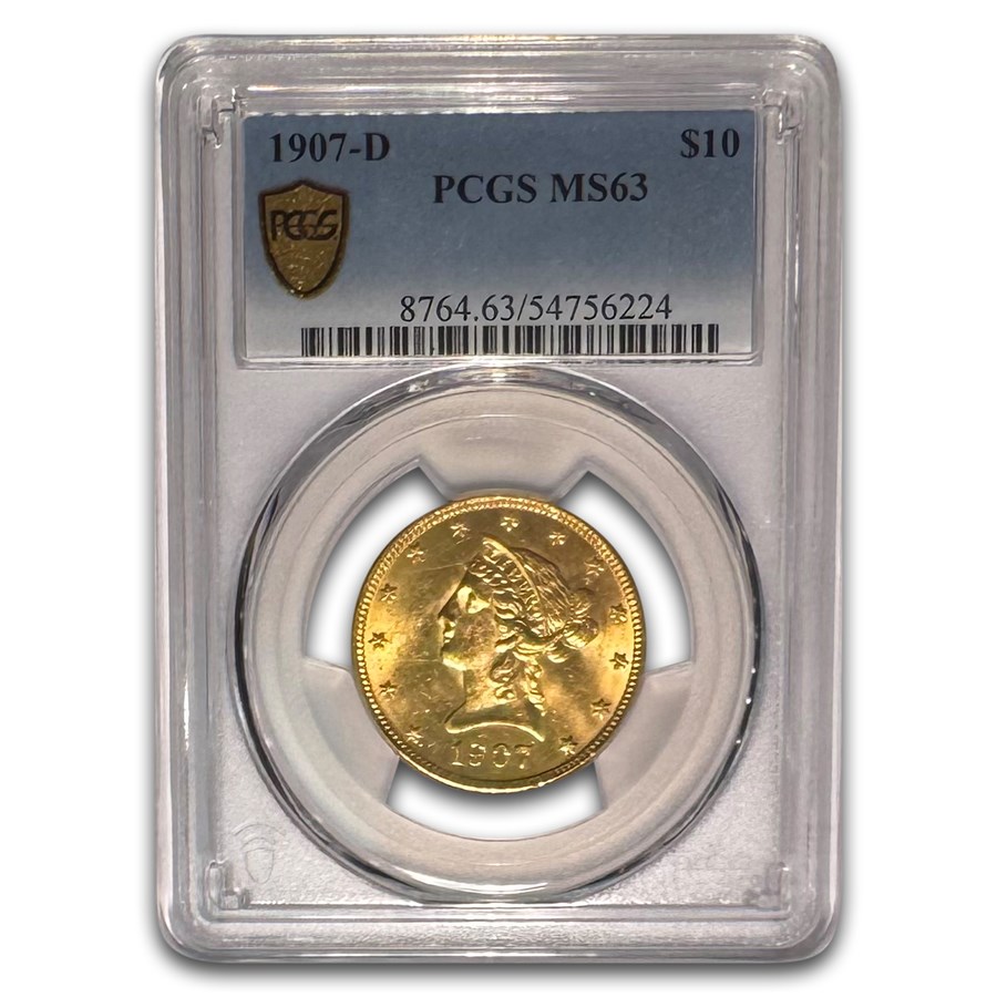 1907-D $10 Liberty Gold Eagle MS-63 PCGS