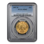 1907-D $10 Liberty Gold Eagle MS-63 PCGS