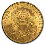 1907-D $20 Liberty Gold Double Eagle AU