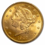 1907-D $20 Liberty Gold Double Eagle MS-65 PCGS