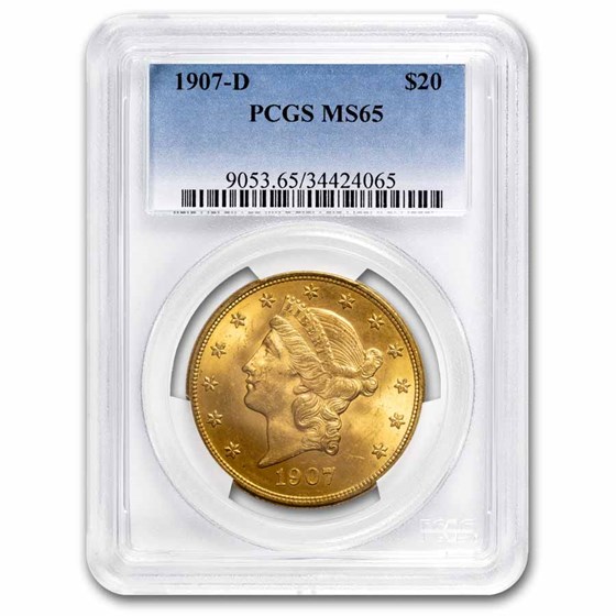 1907-D $20 Liberty Gold Double Eagle MS-65 PCGS 1907-D $20 Liberty Gold Double Eagle MS-65 PCGS