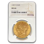 1907-D $20 Liberty Gold Eagle MS-66 NGC