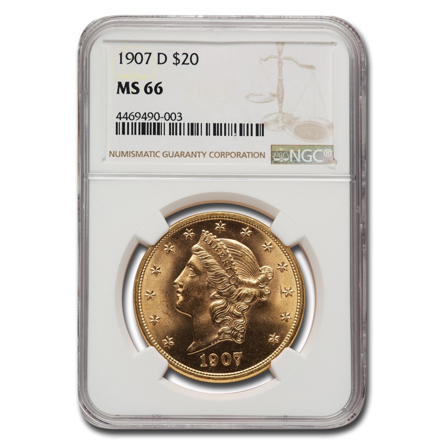 1907-D $20 Liberty Gold Eagle MS-66 NGC