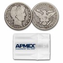 1907-D Barber Half Dollar 20-Coin Roll Avg Circ