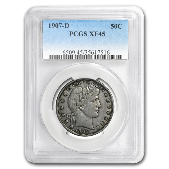 1907-D Barber Half Dollar XF-45 PCGS 1907-D Barber Half Dollar XF-45 PCGS