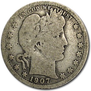 1907-D Barber Quarter Good/VG 1907-D Barber Quarter Good/VG