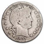 1907-D Barber Quarter Good/VG