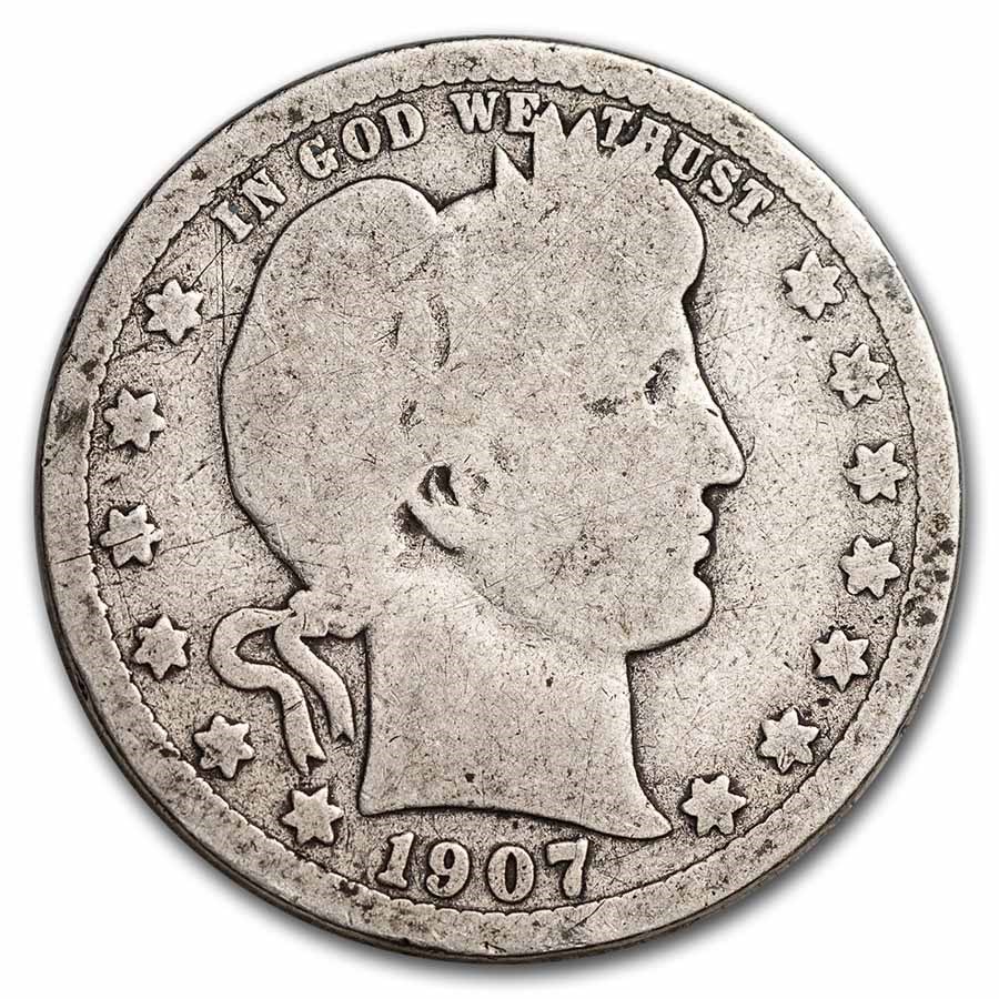 1907-D Barber Quarter Good/VG