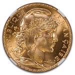 1907 France Gold 20 Francs MS-67 NGC