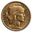 1907 France Gold 20 Francs Rooster AU