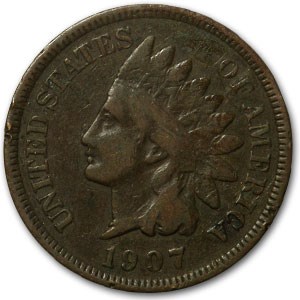 1907 Indian Head Cent Good+ 1907 Indian Head Cent Good+