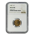 1907 Indian Head Cent MS-63 NGC (Red/Brown)