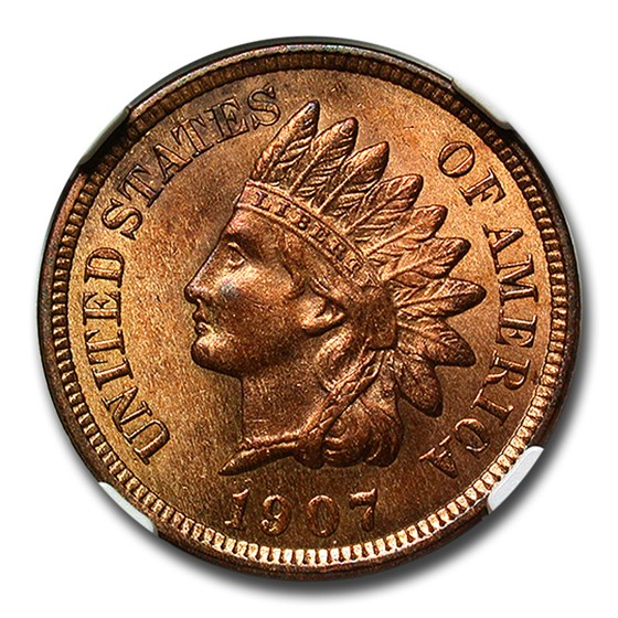 1907 Indian Head Cent MS-63 NGC (Red/Brown) 1907 Indian Head Cent MS-63 NGC (Red/Brown)