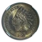 1907 Indian Head Cent MS-64 NGC (Red/Brown)