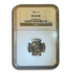 1907 Indian Head Cent MS-64 NGC (Red/Brown)