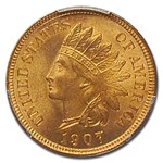 1907 Indian Head Cent MS-64+ PCGS (Red)
