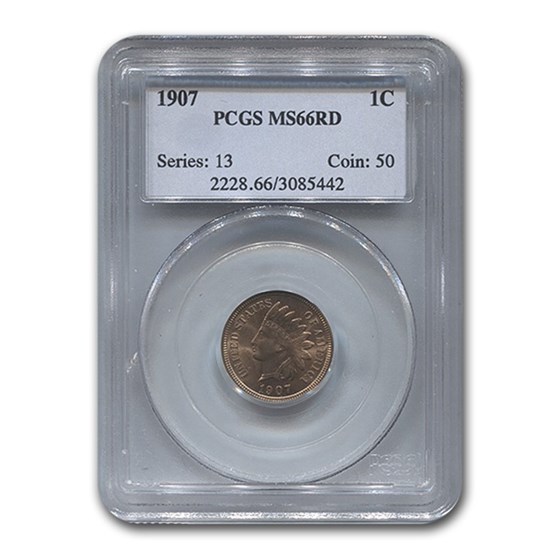 1907 Indian Head Cent MS-66 PCGS (Red) 1907 Indian Head Cent MS-66 PCGS (Red)
