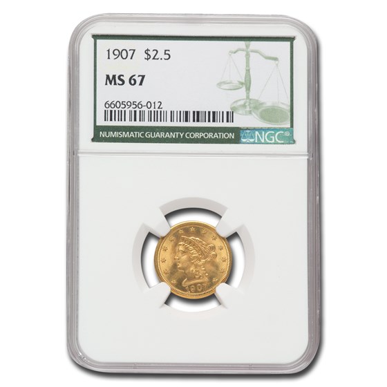 1907 Liberty Gold Quarter Eagle MS-67 NGC (Green Label)