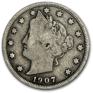1907 Liberty Head V Nickel Good+
