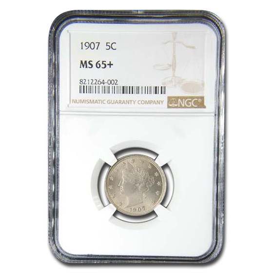 1907 Liberty Head V Nickel MS-65+ NGC 1907 Liberty Head V Nickel MS-65+ NGC