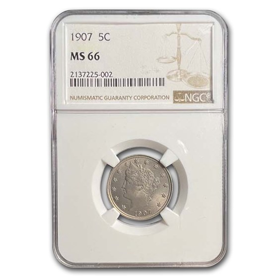 1907 Liberty Head V Nickel MS-66 NGC 1907 Liberty Head V Nickel MS-66 NGC