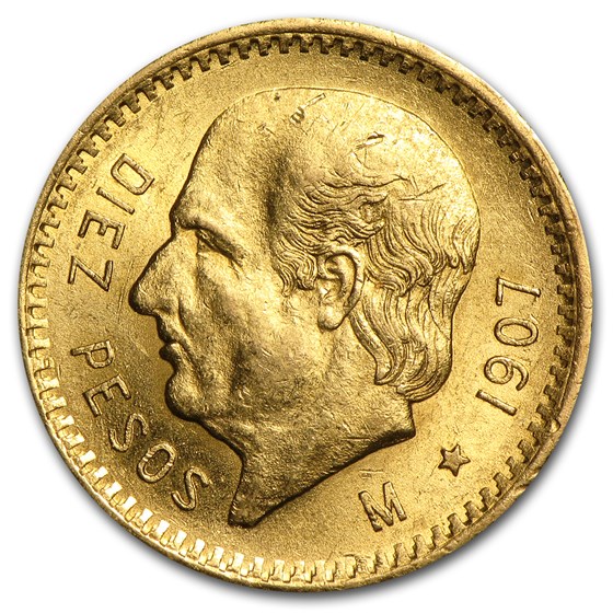 1907 Mexico Gold 10 Pesos AU 1907 Mexico Gold 10 Pesos AU