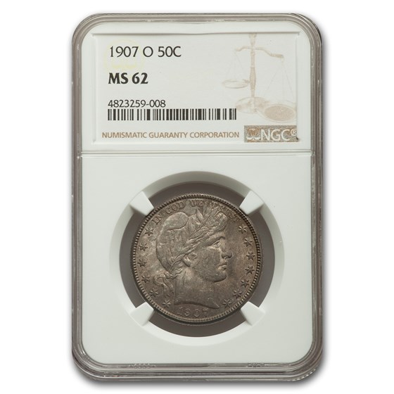 1907-O Barber Half Dollar MS-62 NGC 1907-O Barber Half Dollar MS-62 NGC
